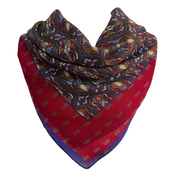 Anne Klein for Vera Companies Wool Scarf 🇯🇵– Ornate Geometric Design - Picture 1 of 10